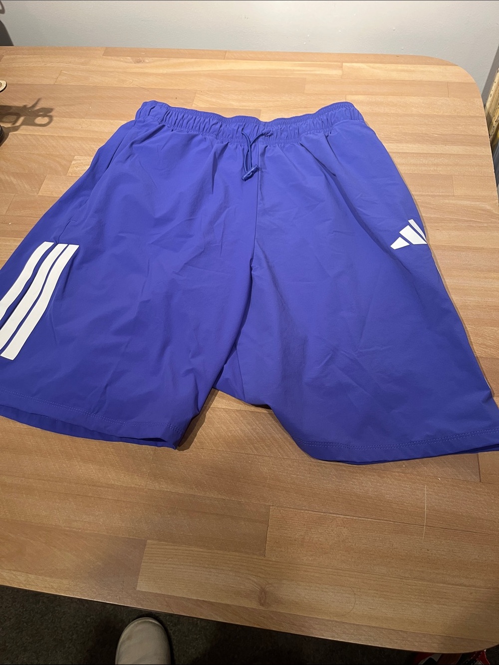 FIFA World Cup volunteer adidas Men's Purple Athletic Shorts with White Stripes